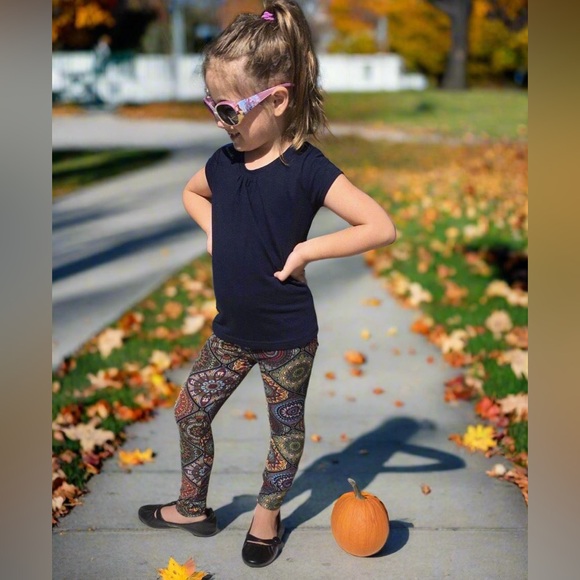 S NEW Girls Fall Mosaic Leggings Yoga Pants, Tights - Picture 3 of 6